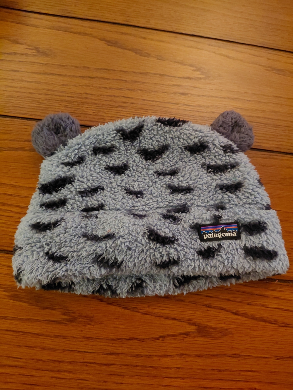 Patagonia Kids' Fuzzy Blue Bear Ear Beanie